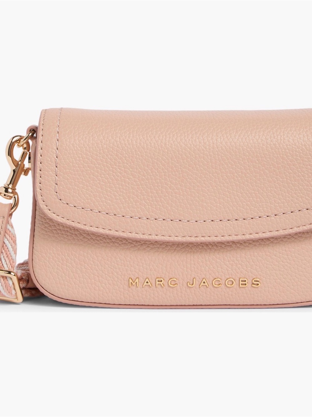 Marc Jacobs Blush Pebbled Leather Crossbody with Gold Hardware